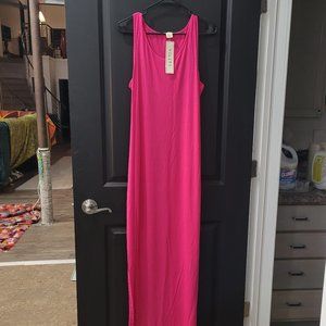 NEW with Tags: Full-length sleeveless fuschia hot pink maxi dress